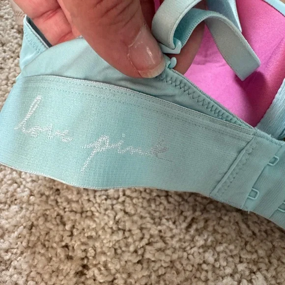 Lot of 3 Pink Victoria Secret Bras 34 c blue nude tan push up - Picture 5 of 12